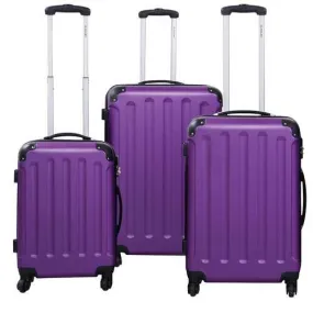 3 Pcs GLOBALWAY Luggage Trolley Case Purple