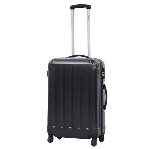 3 Pcs GLOBALWAY Luggage Trolley Case Set Black