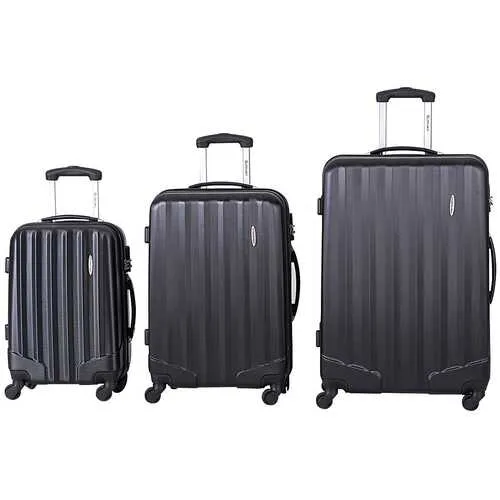 3 pcs Luggage Travel Set Bag with Lock-Black