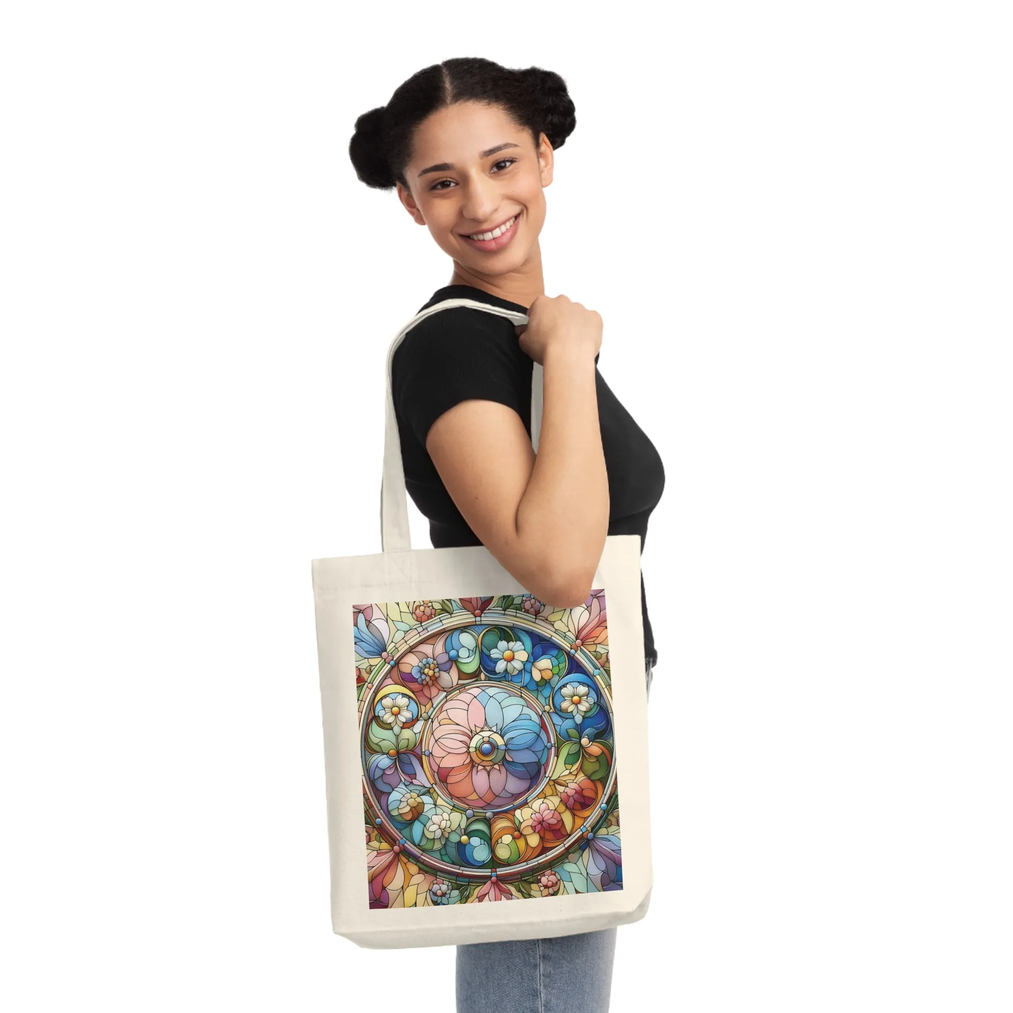 A colourful abstract design Woven Tote Bag