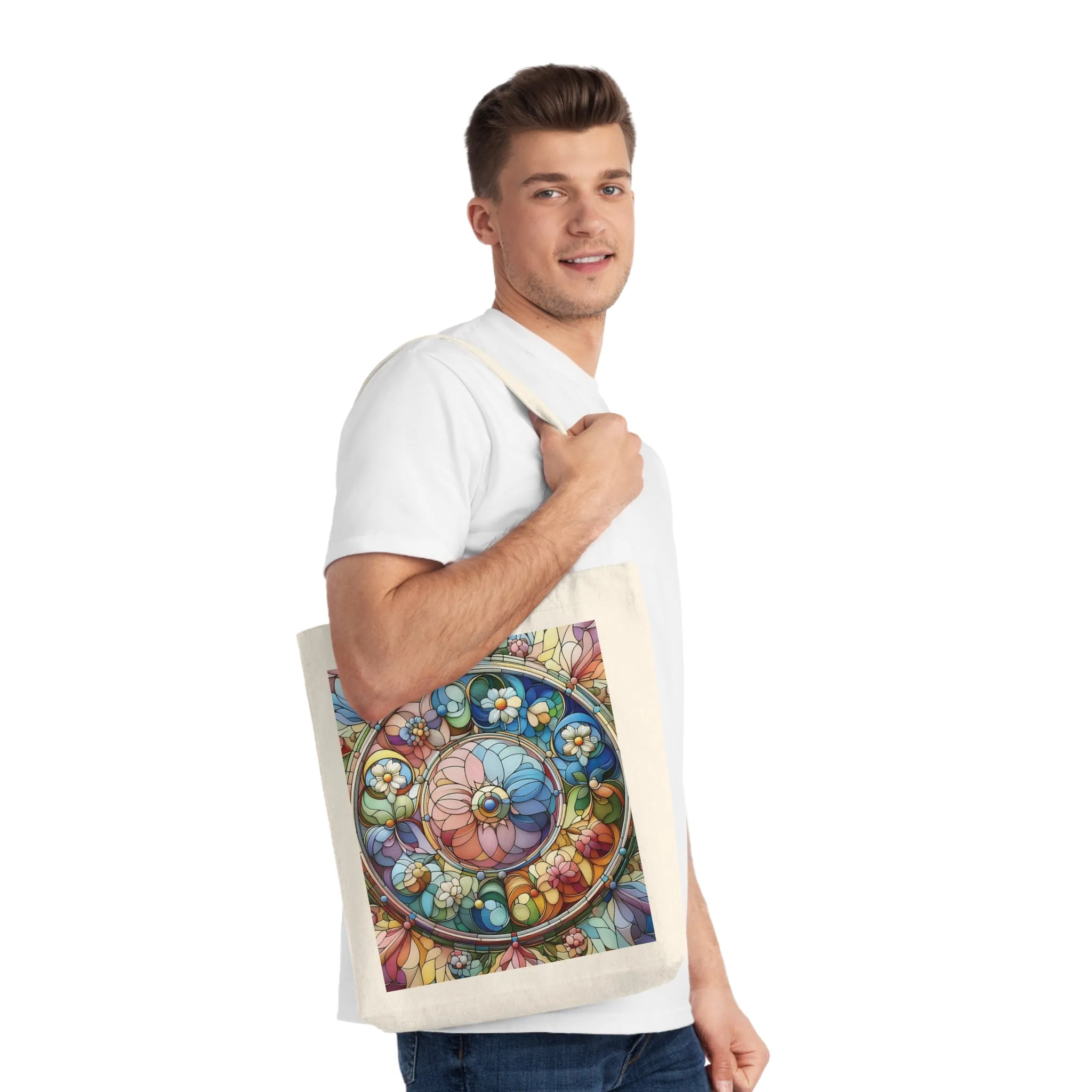 A colourful abstract design Woven Tote Bag