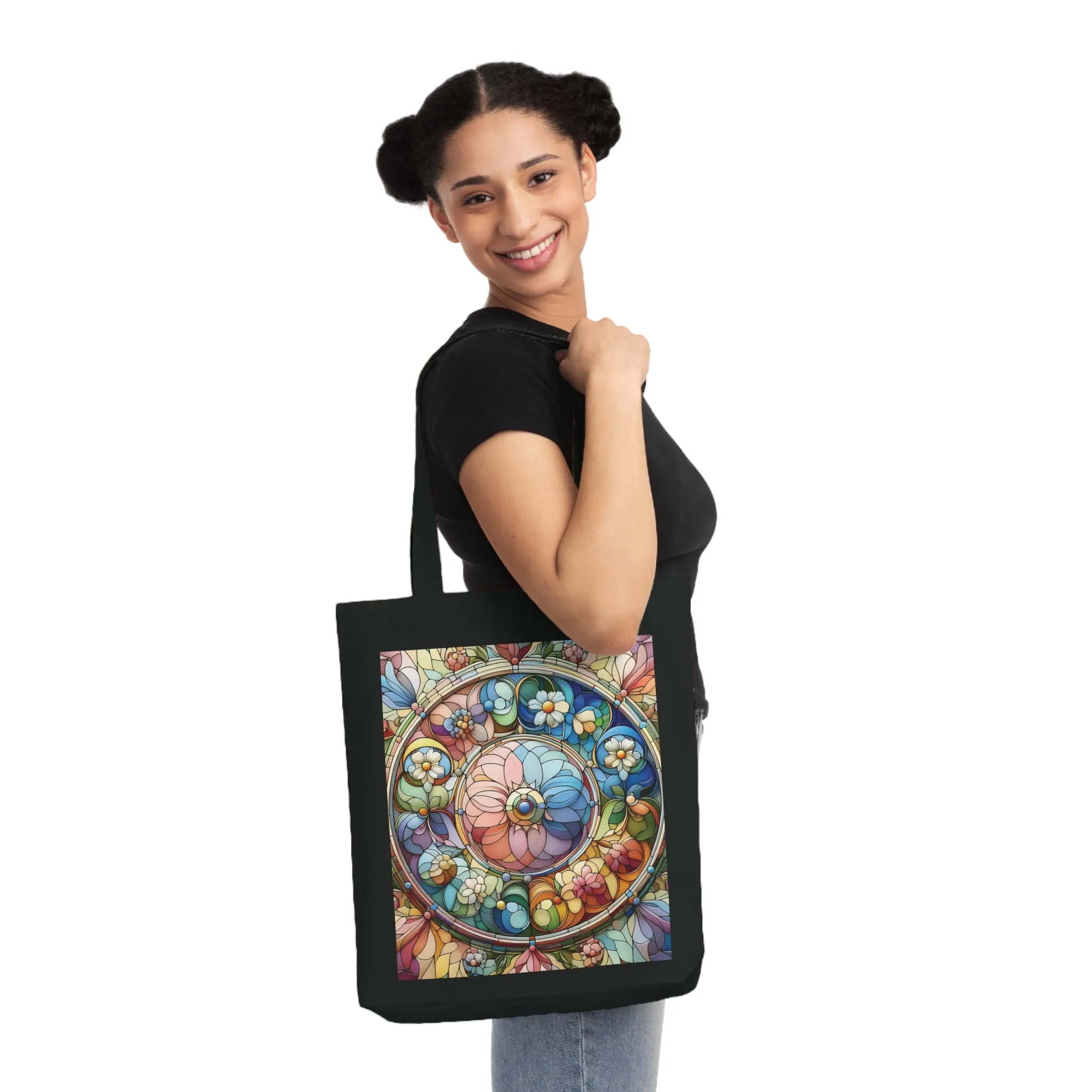 A colourful abstract design Woven Tote Bag