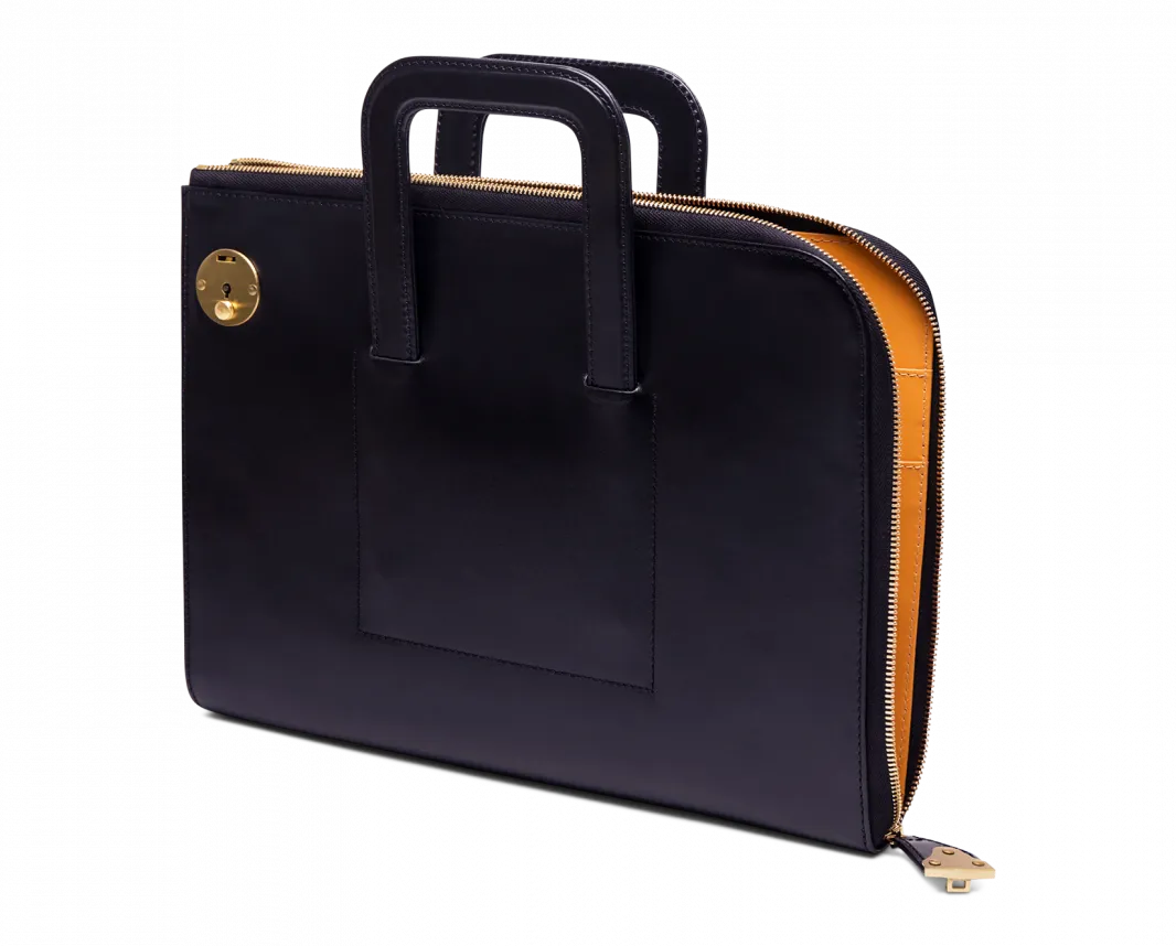 Bakerloo Zipped Portfolio in Navy