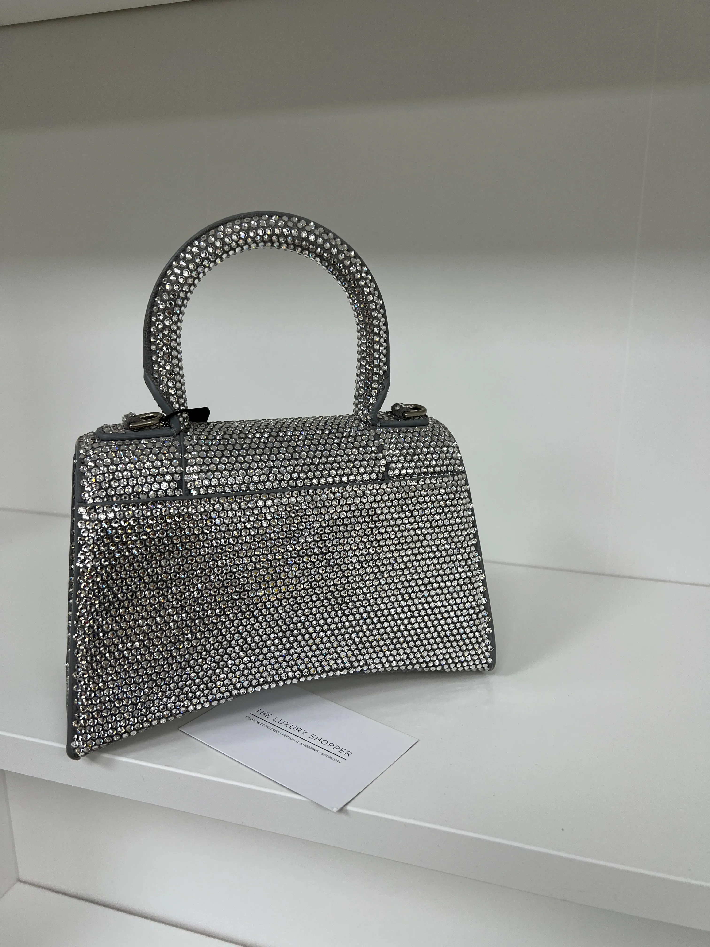 Balenciaga Crystal Rhinestone Embellished XS Hourglass Bag