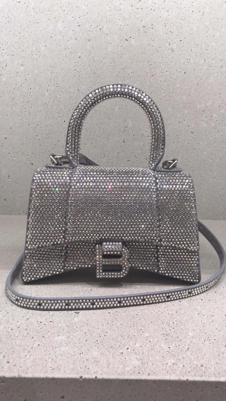 Balenciaga Crystal Rhinestone Embellished XS Hourglass Bag