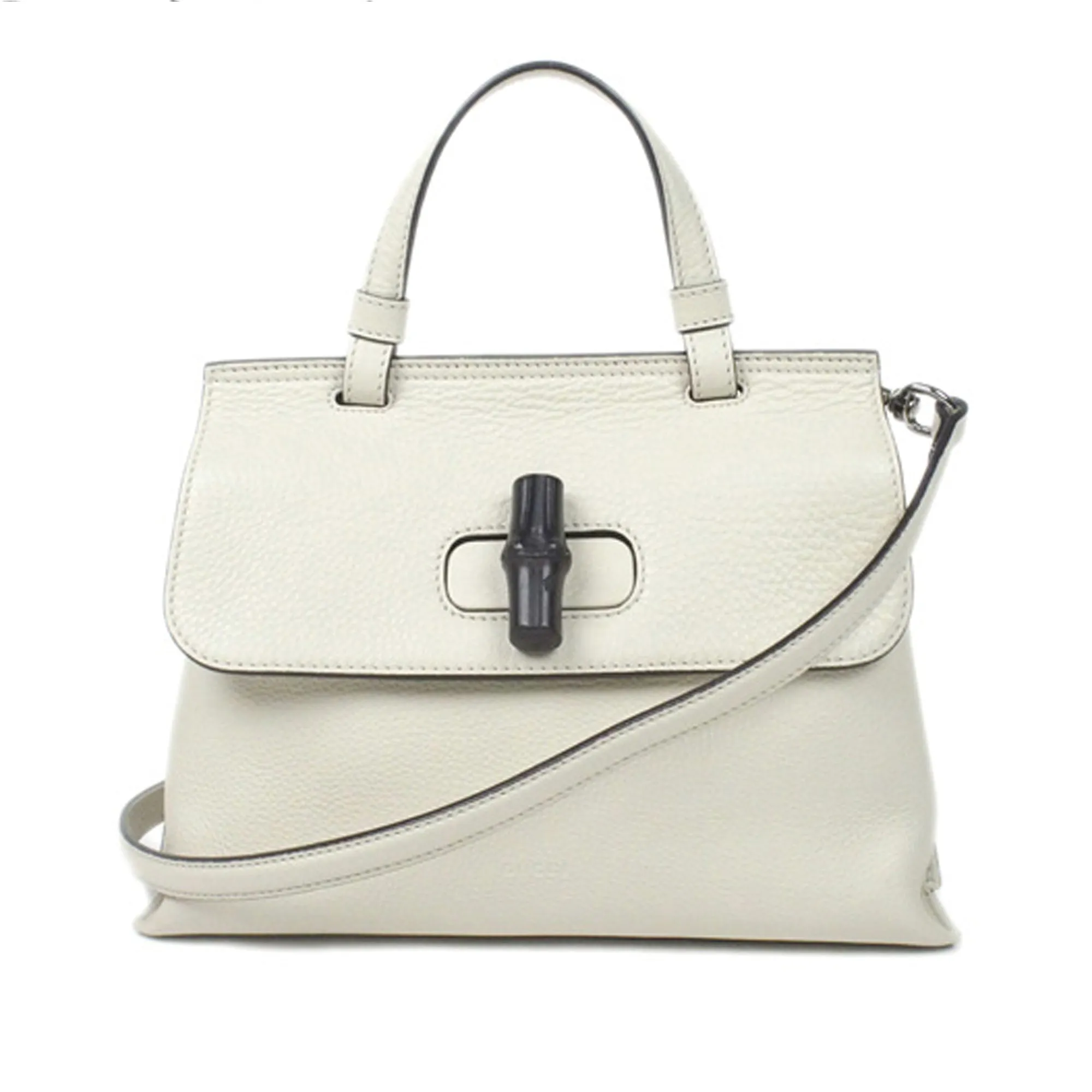 Bamboo Daily Leather Satchel White