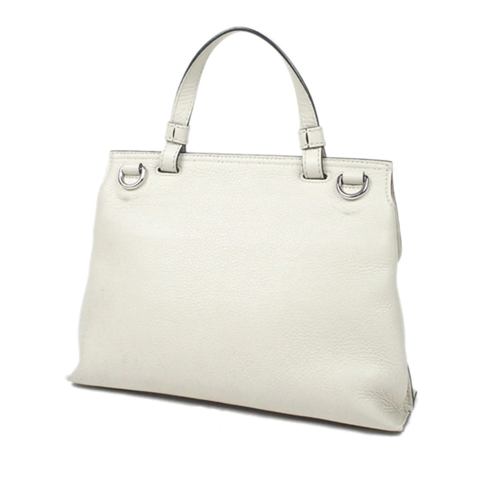 Bamboo Daily Leather Satchel White