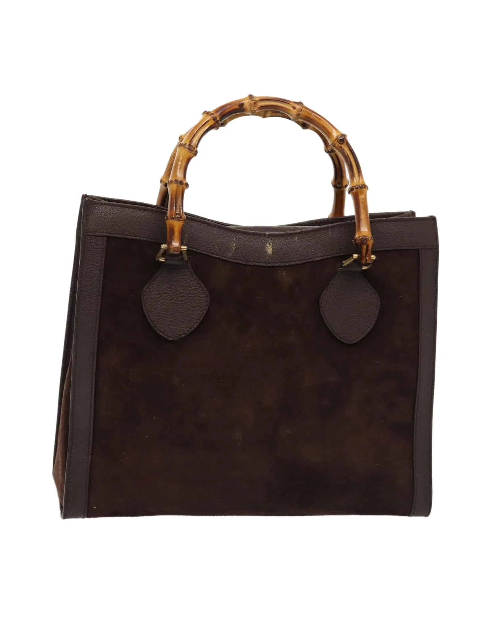 Bamboo Hand Bag Suede Leather with Gold Details