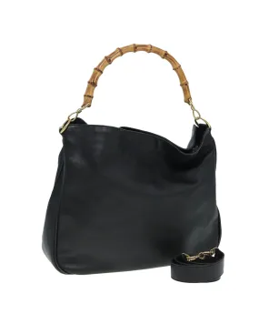 Bamboo Leather Handbag with Authentic Detailing