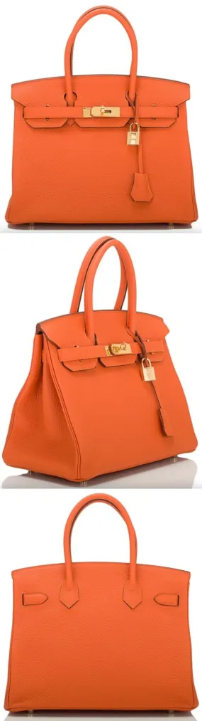 Birkin Orange H Togo 30cm Gold Hardware