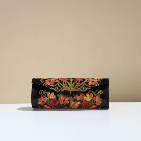 Black - Kashmiri Crewel Hand Embroidery Velvet Clutch 44