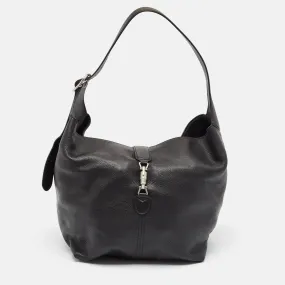 Black Leather Jackie 1961 Shoulder Bag