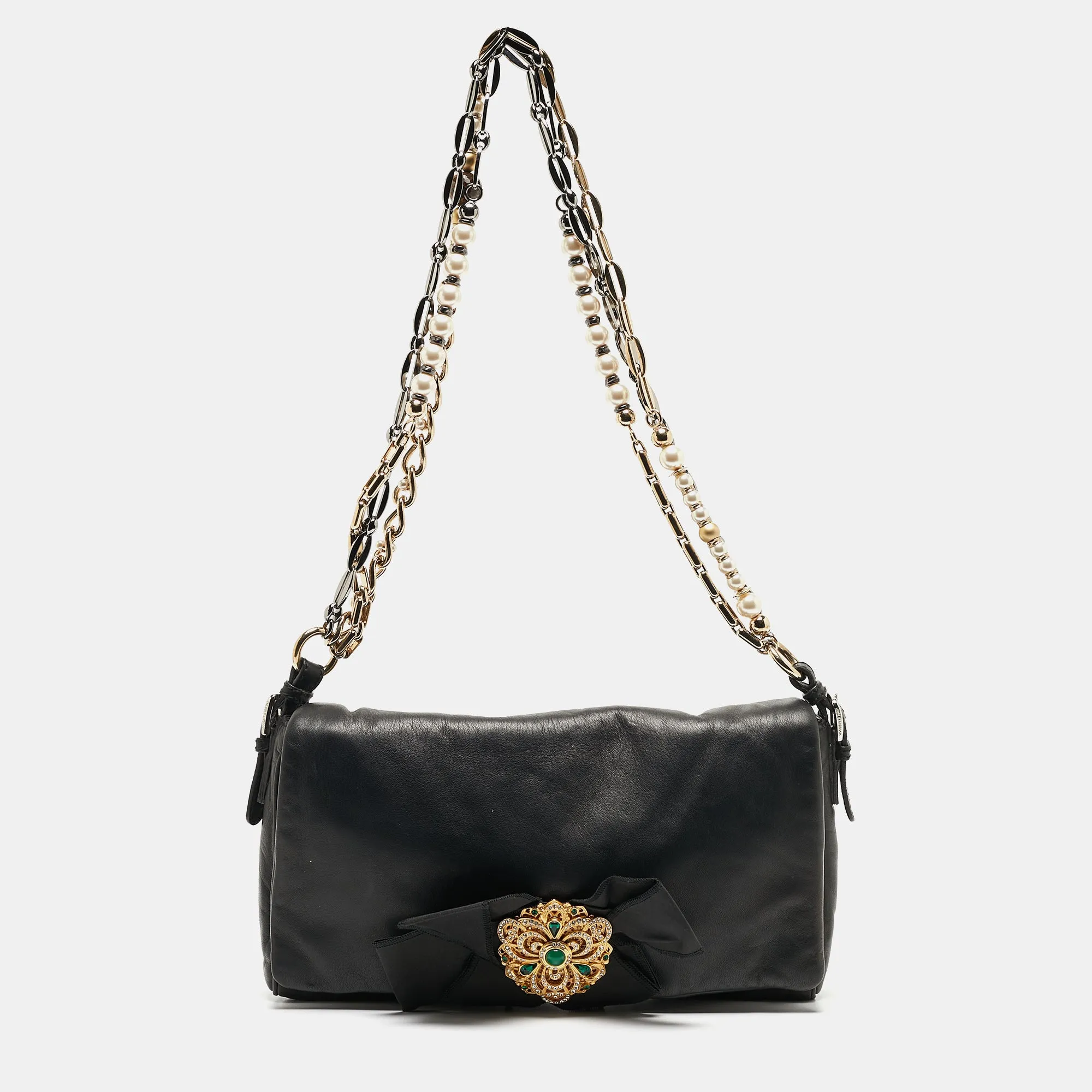 Black Leather Miss Duchessa Bag