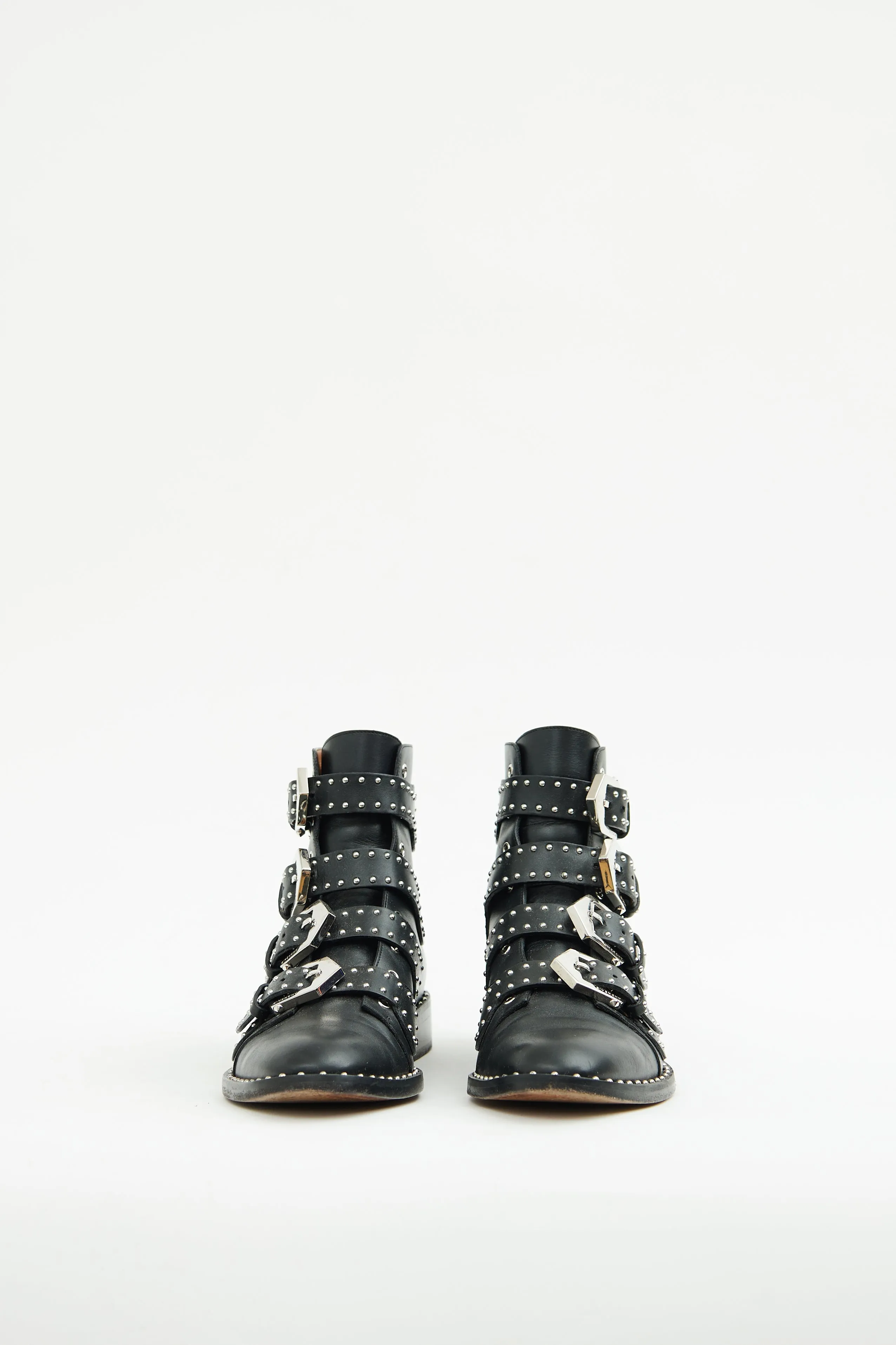 Black Studded Buckle Boot