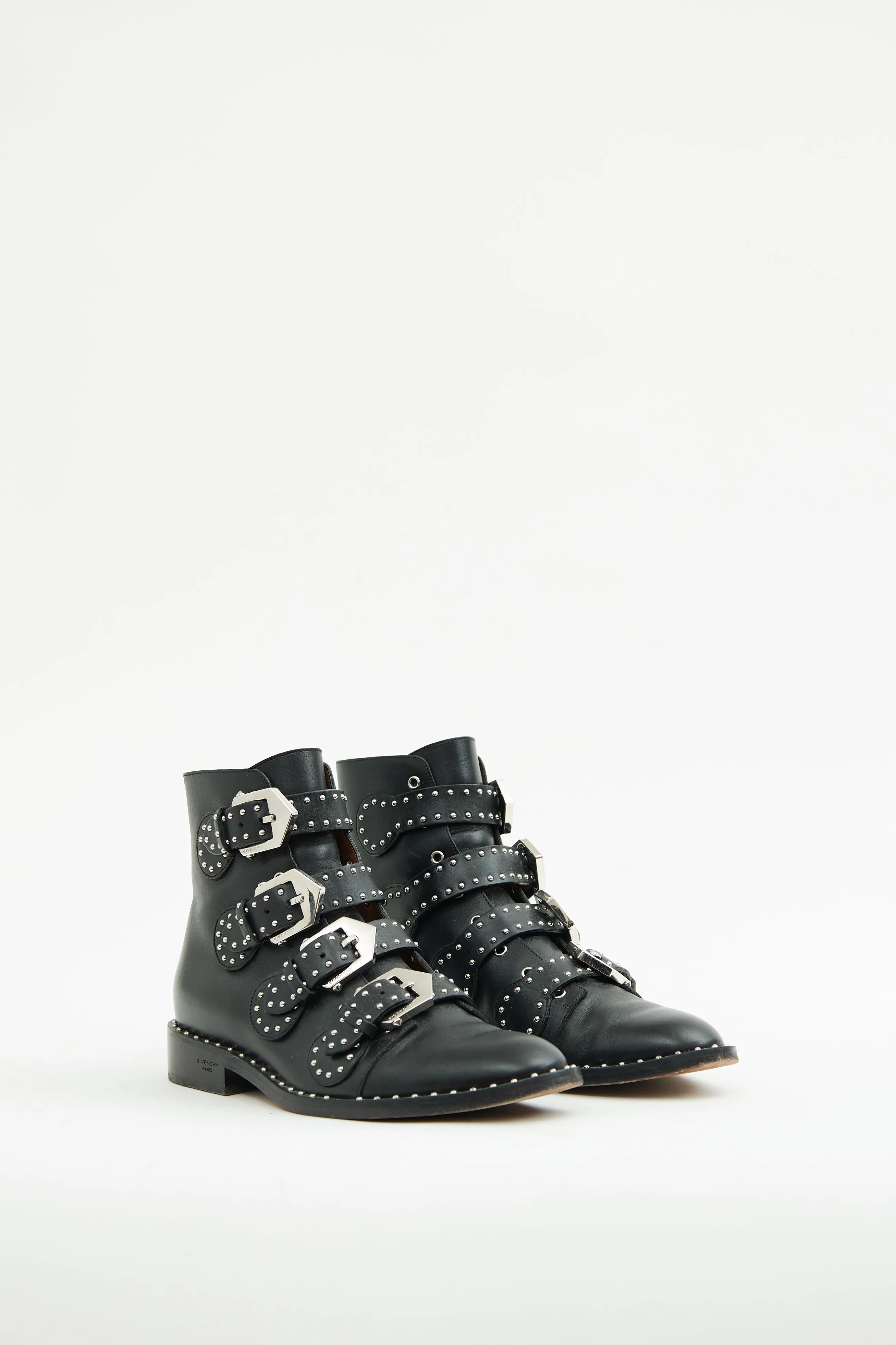 Black Studded Buckle Boot