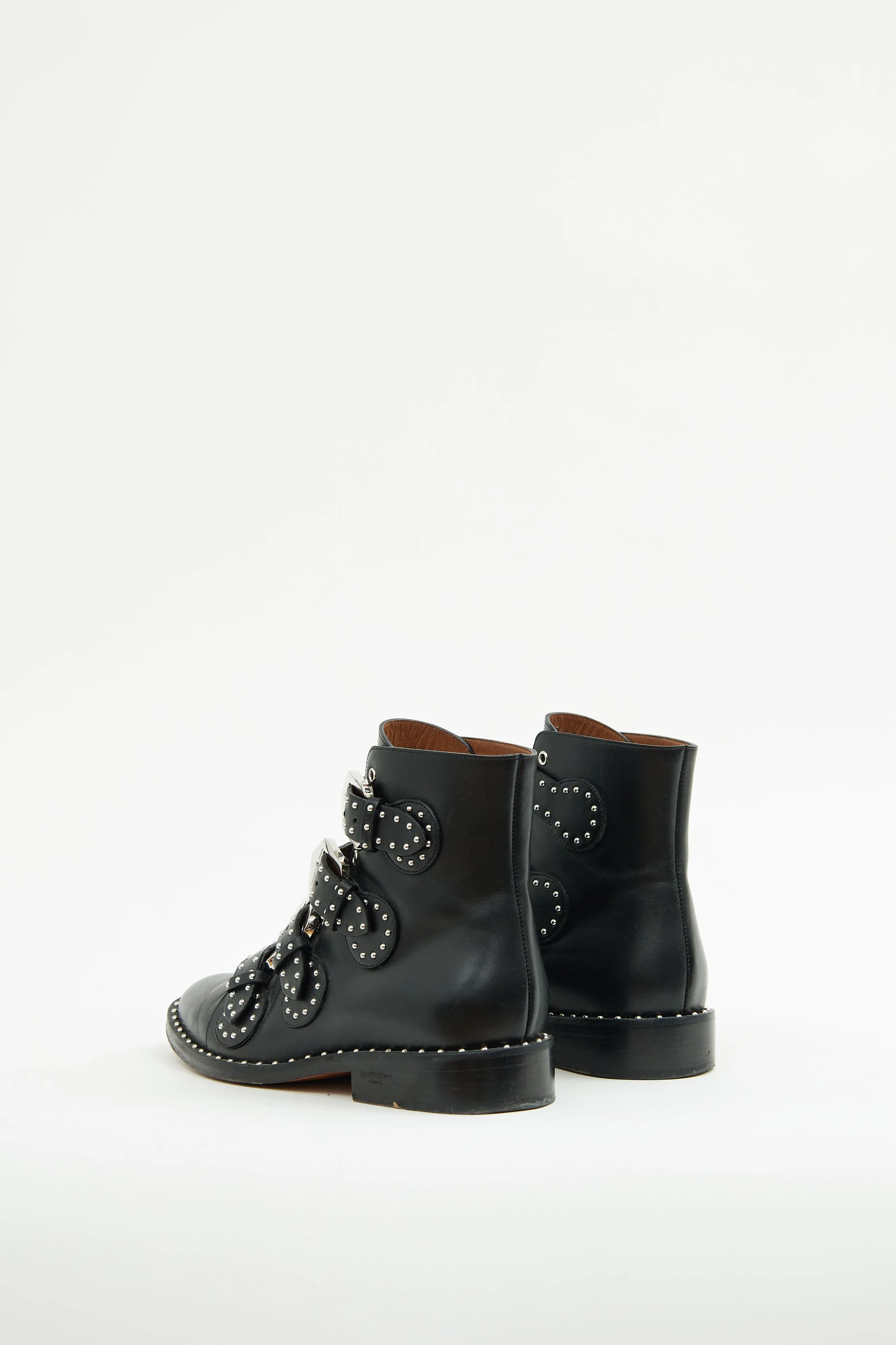 Black Studded Buckle Boot