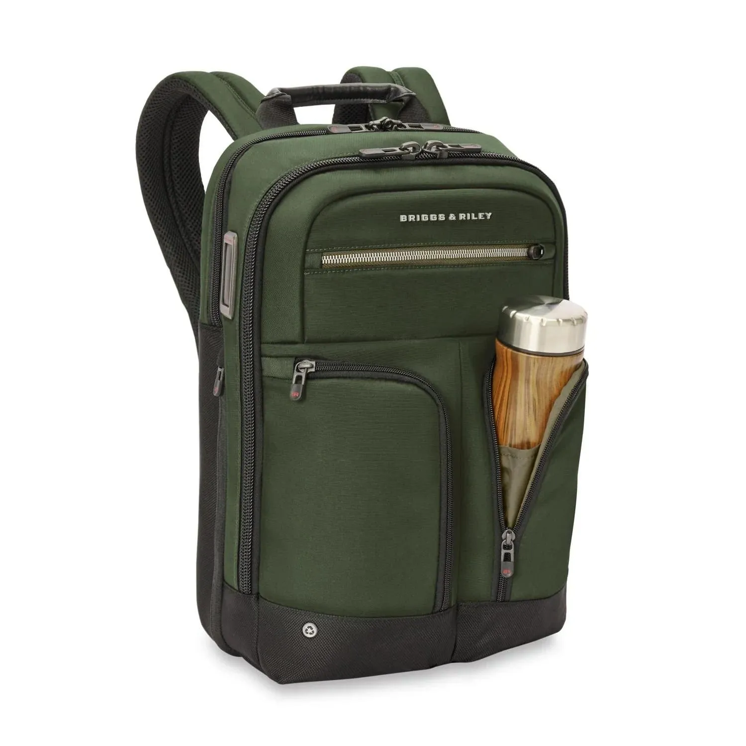 Briggs & Riley Slim Expandable Backpack in Green