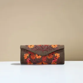 Brown - Kashmiri Crewel Hand Embroidery Velvet Clutch 42