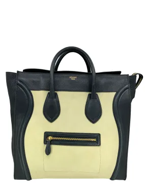 Celine Nubuck Calfskin Leather Medium Luggage Tote Bag