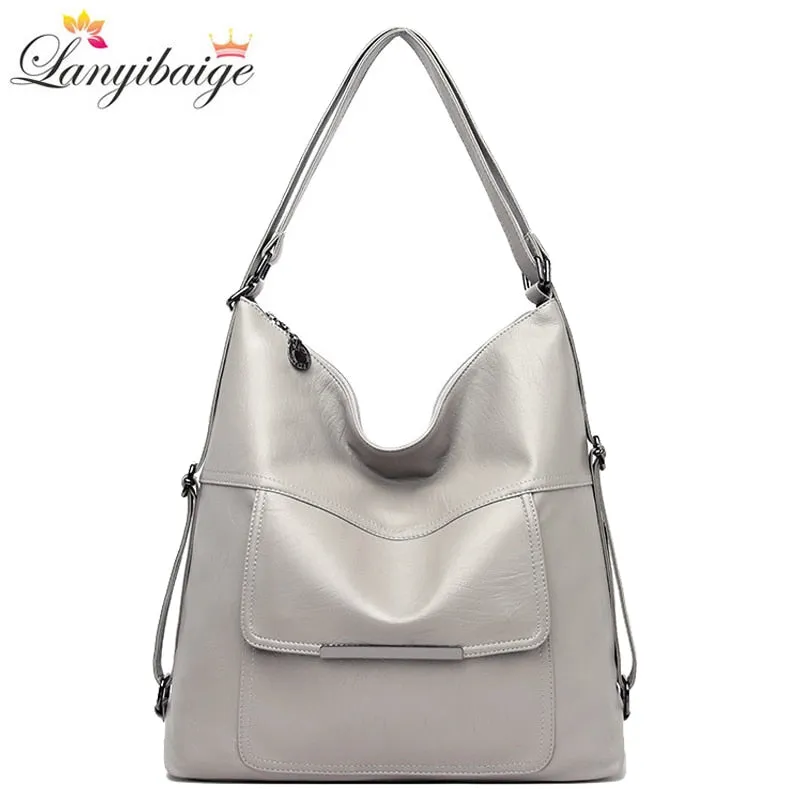 Christmas Gift White Leather Luxury Handbags Women Bags Designer Casual Crossbody Bags For Women 2020 New Shoulder Bag Travel Tote Bag Sac