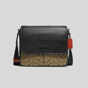 COACH Sprint Map Bag 25 In Signature Jacquard Khaki/Black Multi RS-CE534