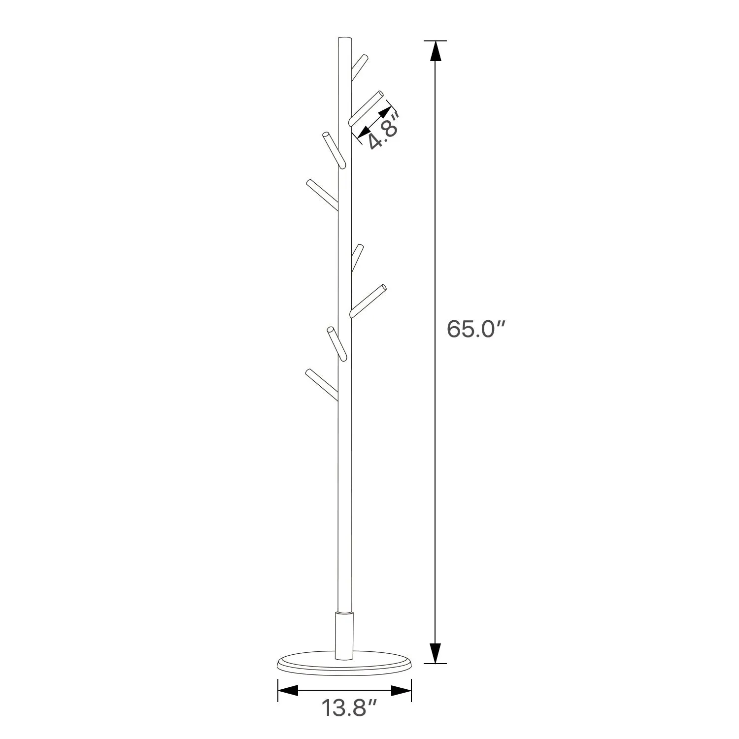 Coat Tree Stand - Round Base