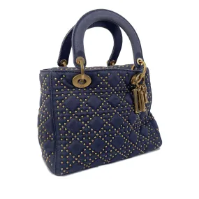 DIORMedium Studded Denim Supple Lady  Satchel