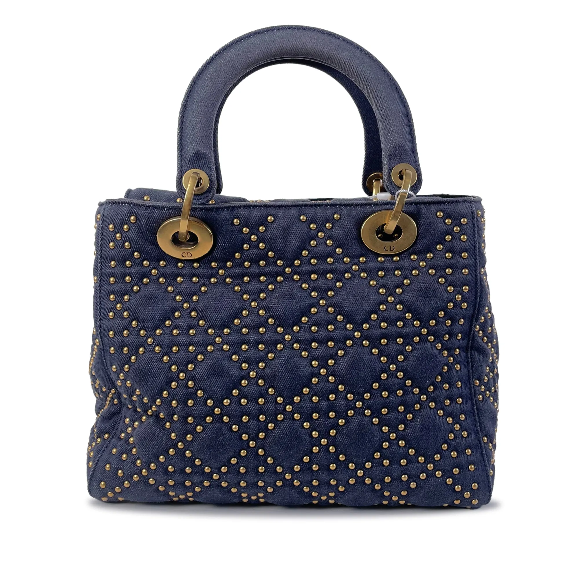 DIORMedium Studded Denim Supple Lady  Satchel