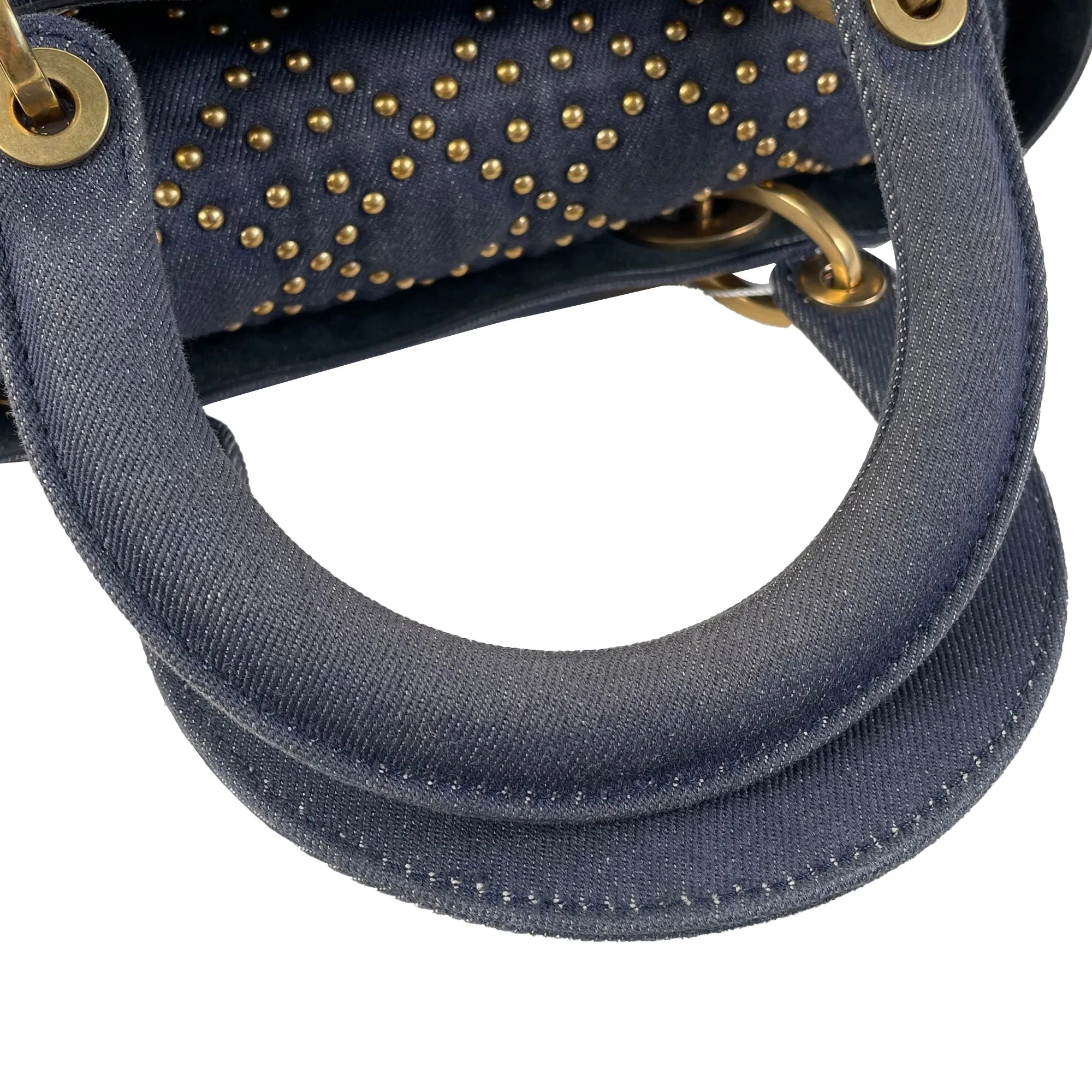 DIORMedium Studded Denim Supple Lady  Satchel