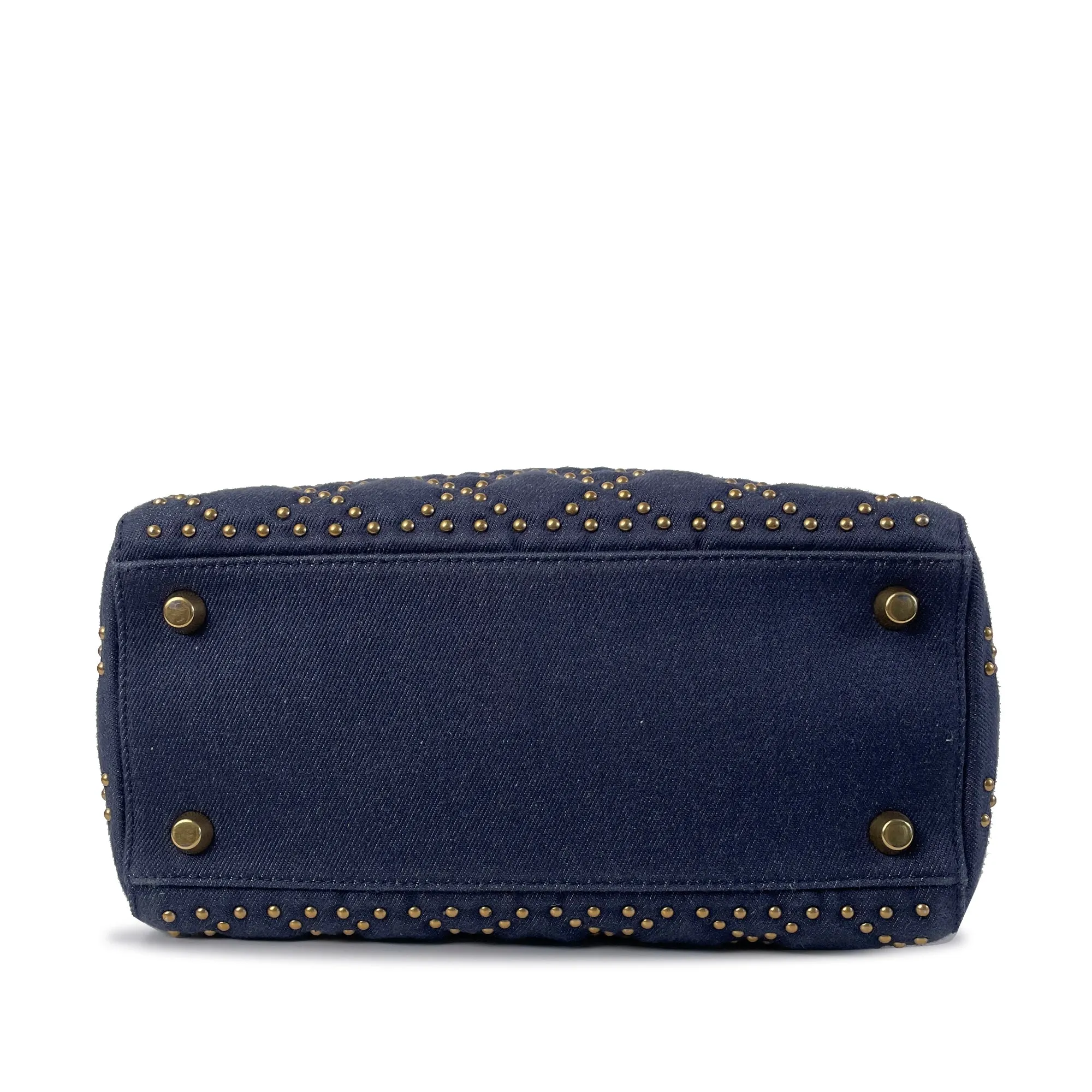 DIORMedium Studded Denim Supple Lady  Satchel