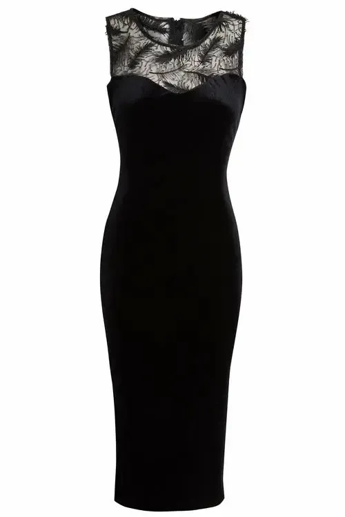 DIVA Luxe Velvet Fitted Midi Dress