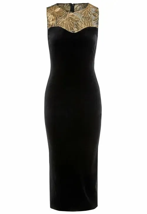 DIVA Luxe Velvet Fitted Midi Dress