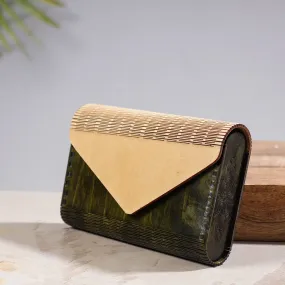 Green - Handcrafted Birch Wooden Clutch