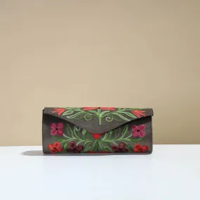 Grey - Kashmiri Crewel Hand Embroidery Velvet Clutch 48