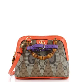 GUCCI Diana NM Bamboo Dome Top Handle Bag Patchwork GG Coated Canvas Mini