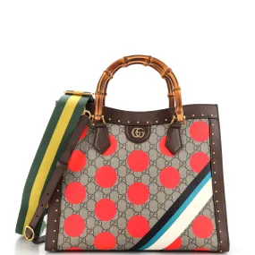 GUCCI Diana NM Bamboo Handle Tote Printed GG Coated Canvas and Studded Leather Medium