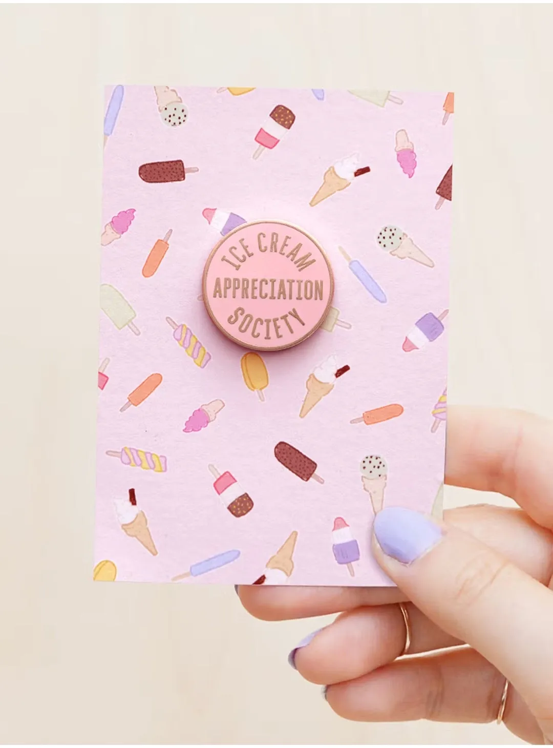 Ice Cream Appreciation Society Pink - Enamel Pin