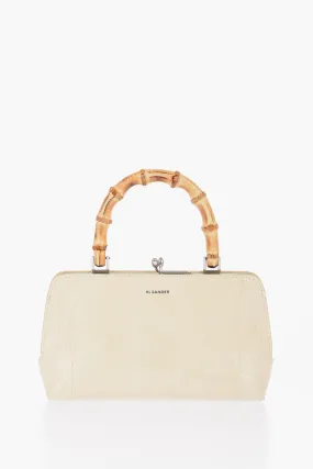 Jil Sander Coluber Skin Handbag with Bamboo Handle