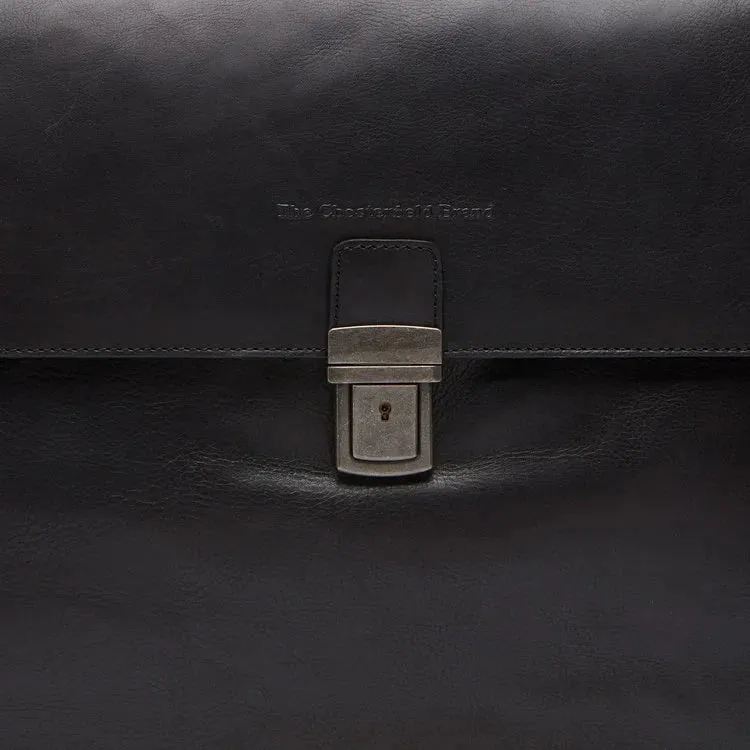 Leather Briefcase - The Chesterfield Brand Oxford Black