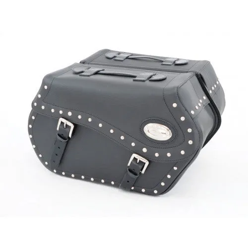 Longride Studded Iparex Saddlebags Black - 43 Liters