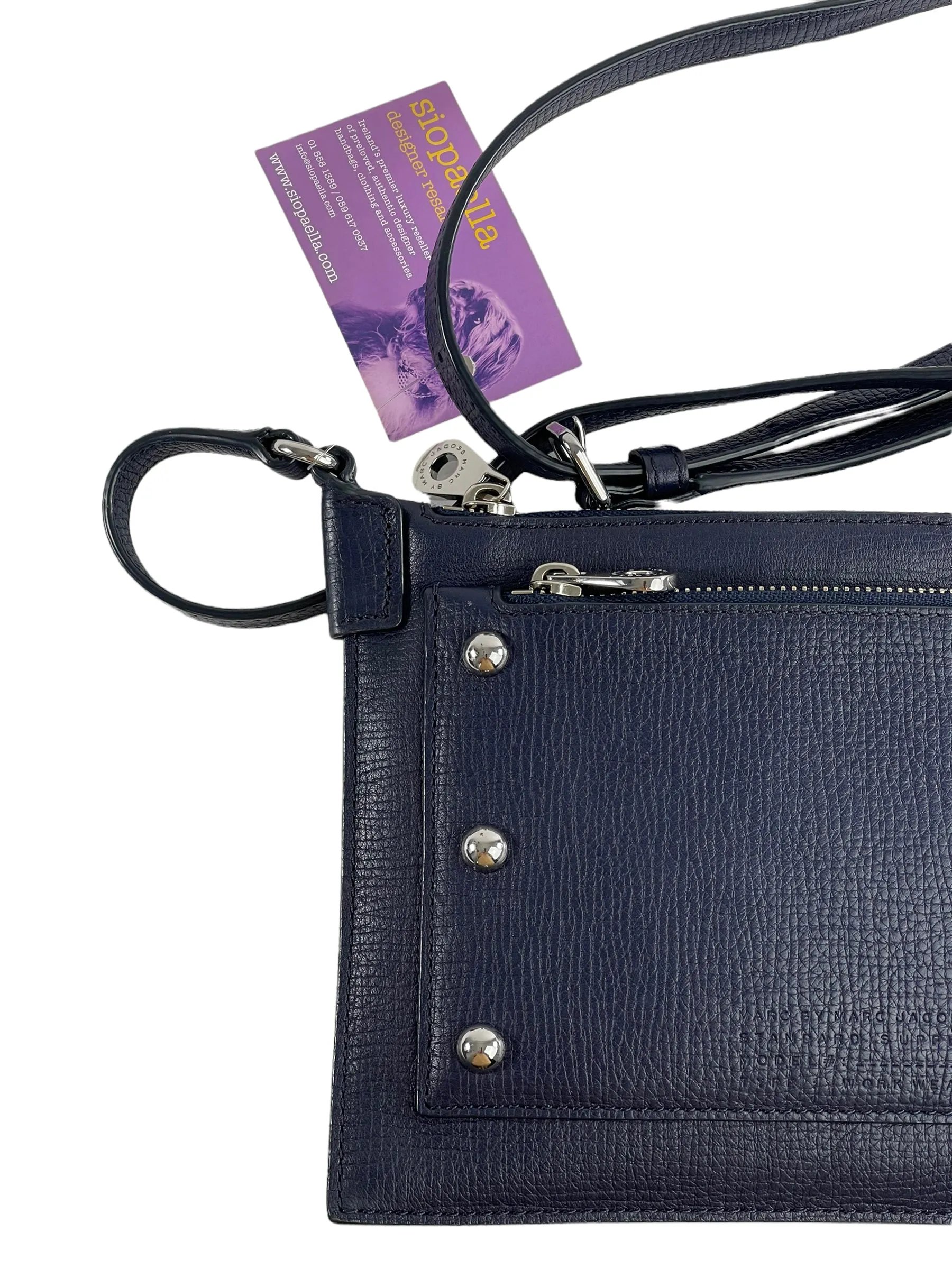 Marc by Marc Jacobs Navy Leather Studded Crossbody