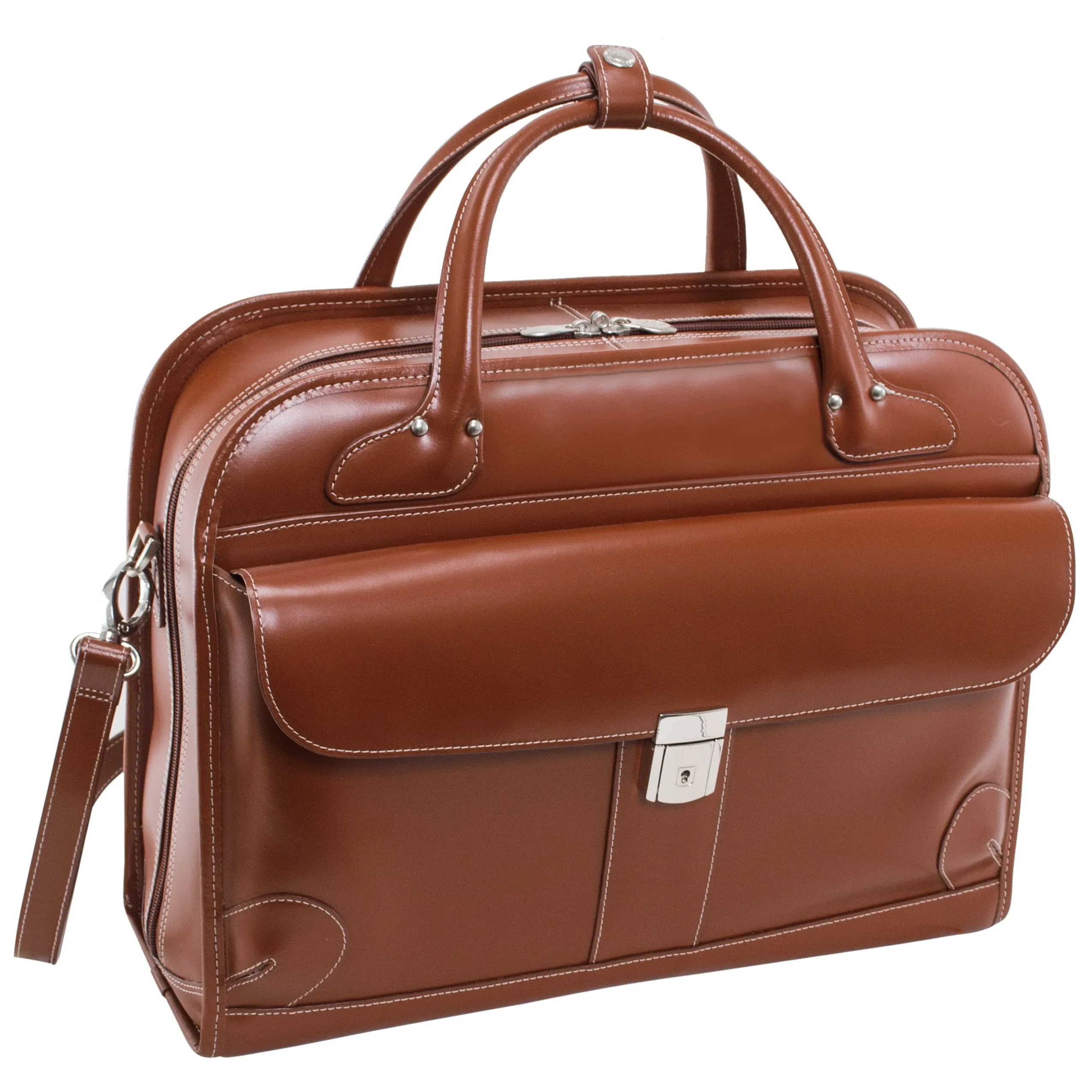 McKlein USA Lakewood Leather Fly Through Ladies Briefcase Assorted Colors