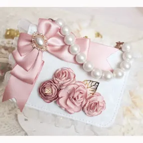 MQTIME  - Pearl Chain Woman Handbags Girl Sweet Purses and Handbags Vintage Flower Lolita Party Bags for Ladies Shoulder Designer Bag Mini