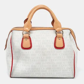 Multicolor Signature Coated Canvas and Leather Bag