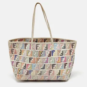 Multicolor Zucca Coated Canvas Large Roll Tote