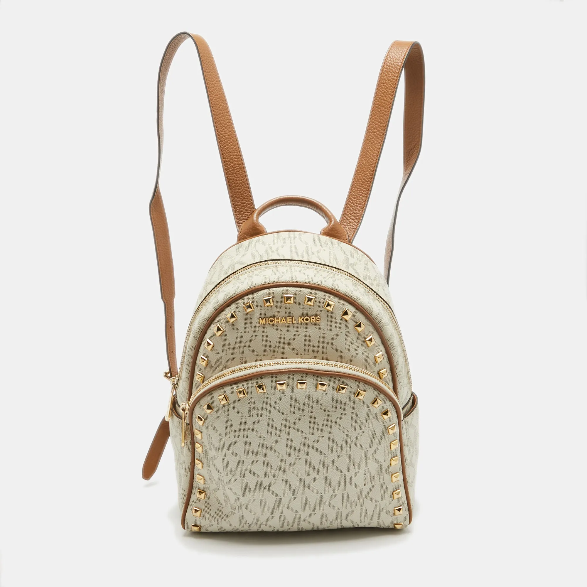 Off White Signature Coated Canvas Studded Abbey Backpack