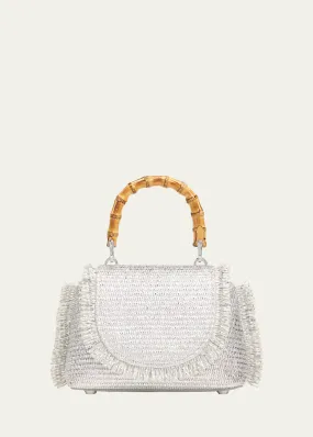 Ozzy Mini Fringe Metallic Top-Handle Bag