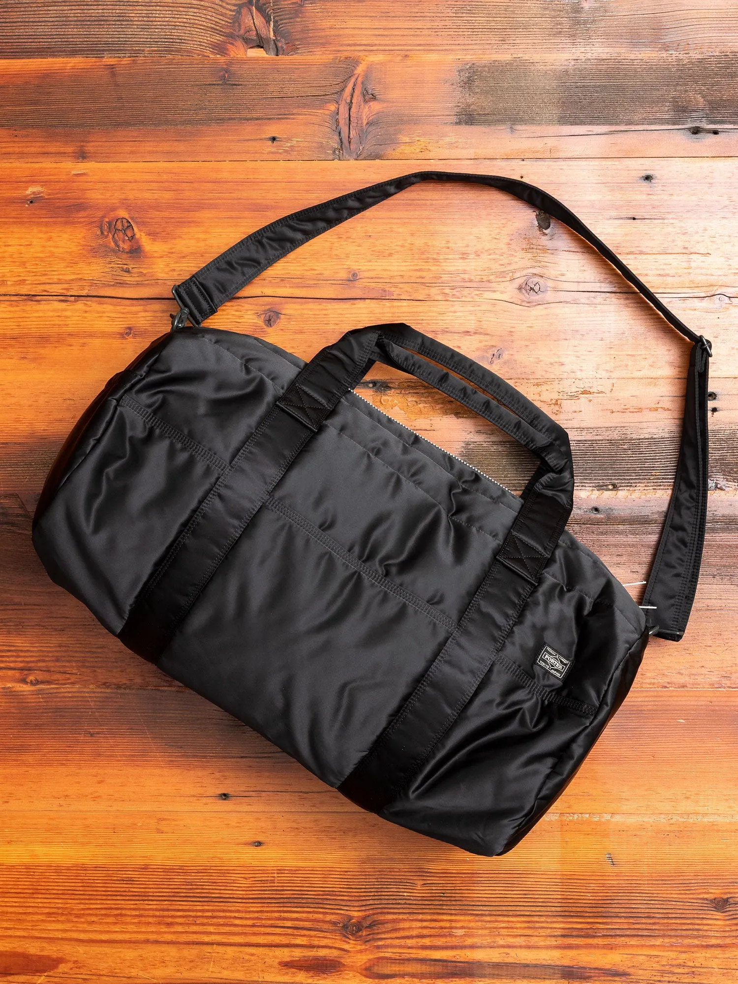 "Tanker" 2-Way Boston Bag (M) in Black