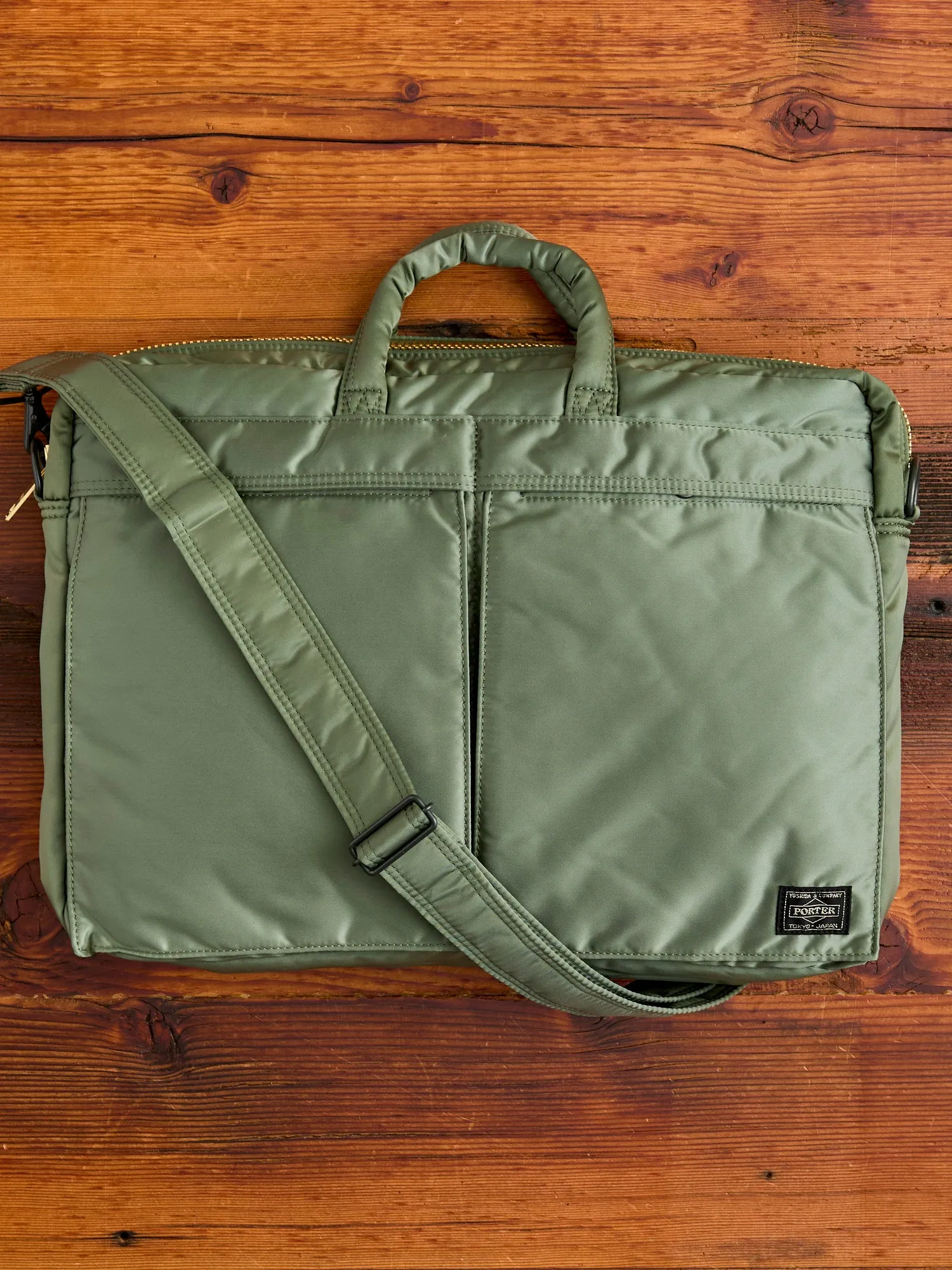 "Tanker" 2-Way Briefcase in Sage Green