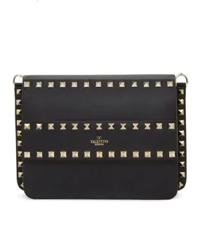 Rockstud Small Shoulder Bag in Black